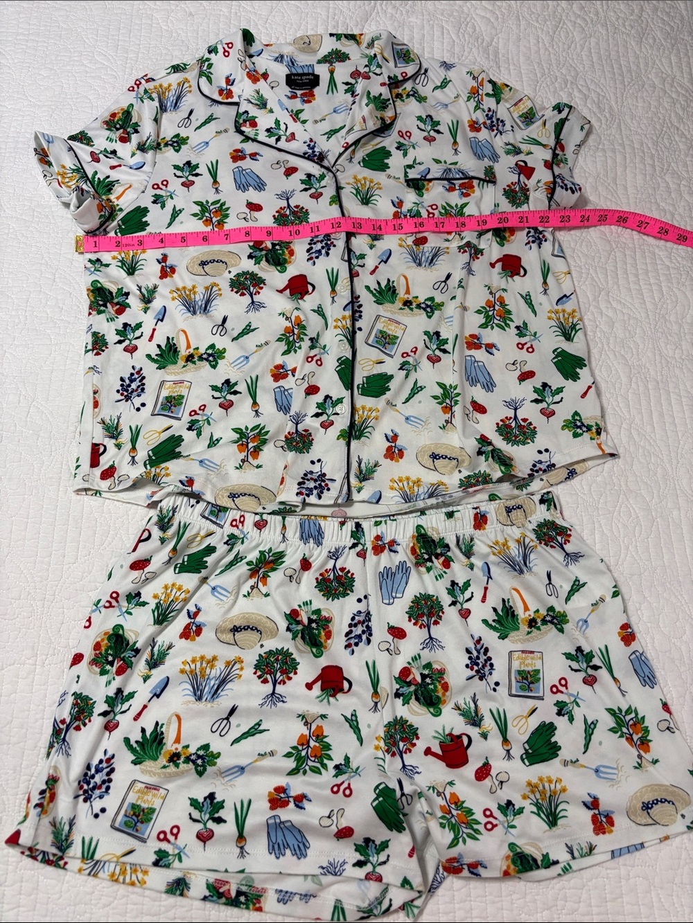 Kate Spade Gardening Short Sleeve Shorts Pajamas Set Size XL Sleepwear - Picture 10 of 14